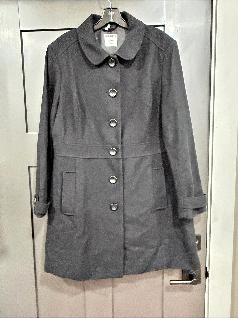 Old Navy Black Wool-Blend Pea Coat XL Like New